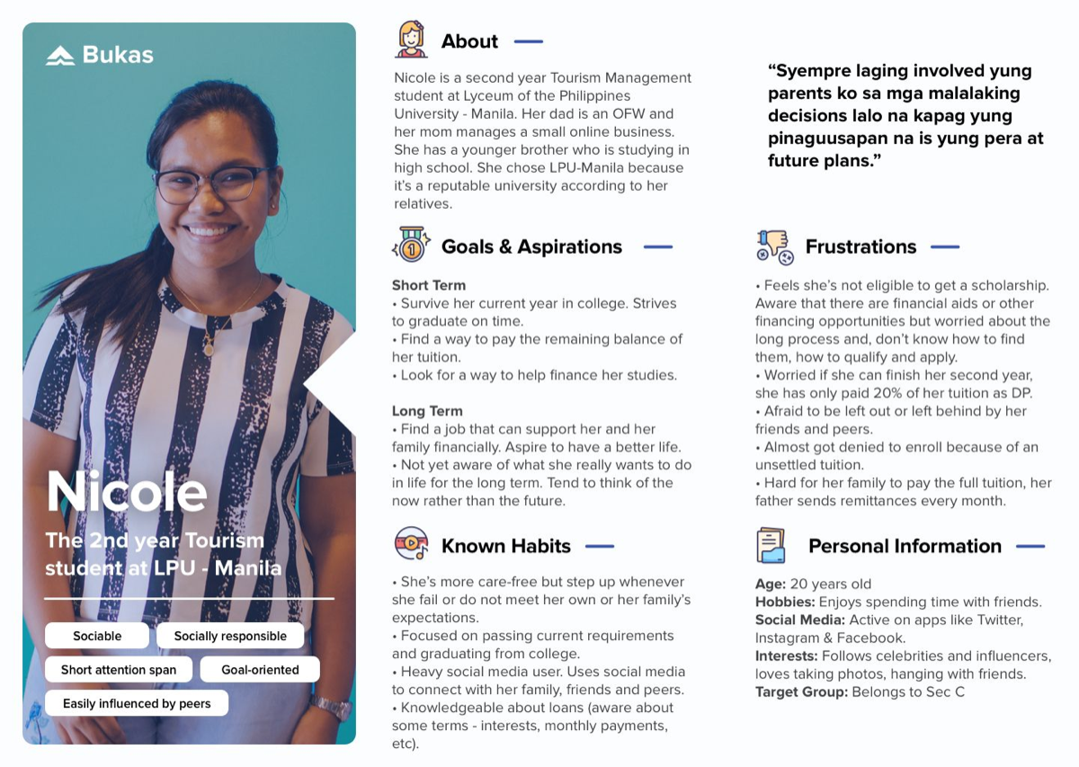 Nicole — primary persona for Bukas applicants