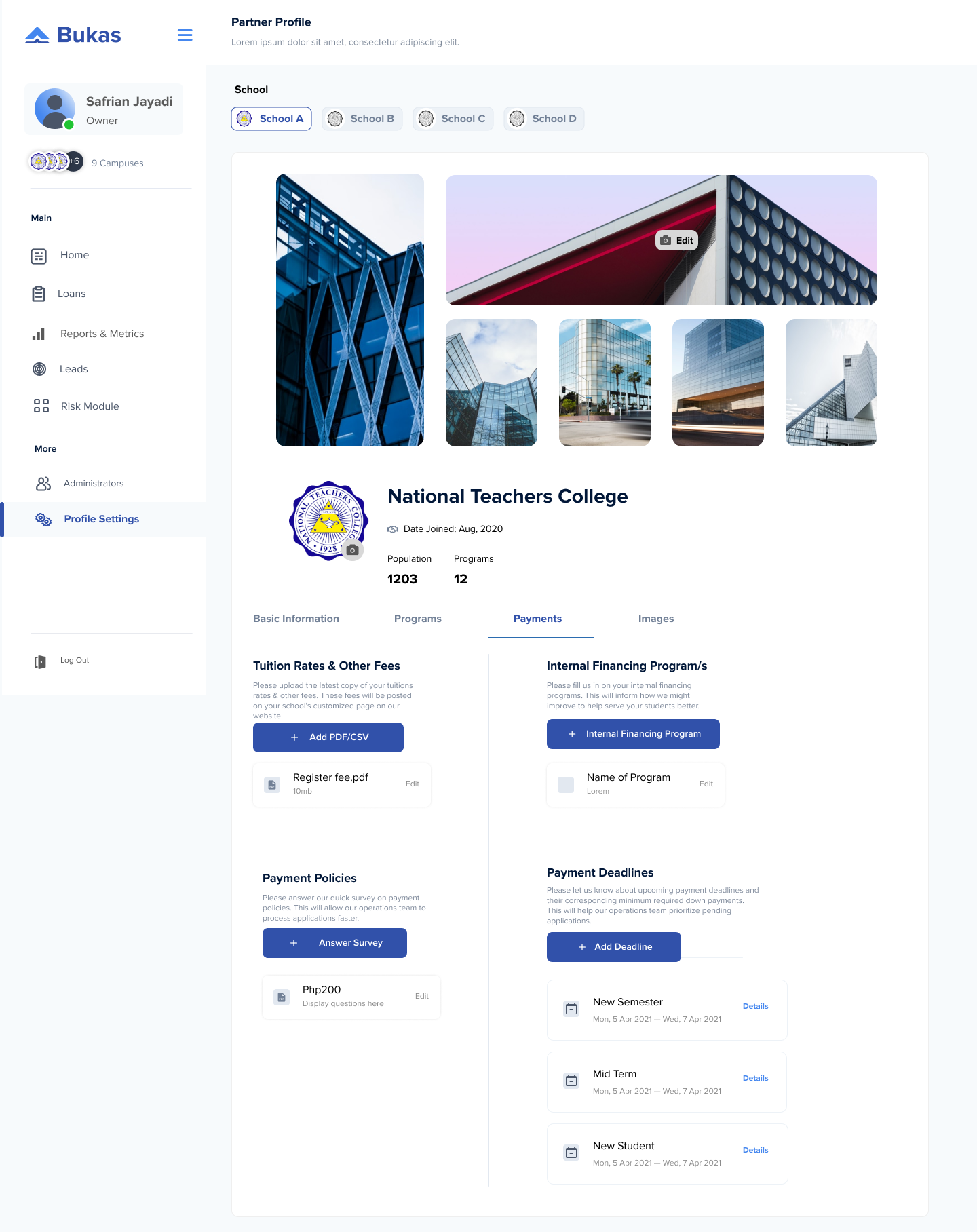 Shipped high-fidelity Bukas partner dashboard designs