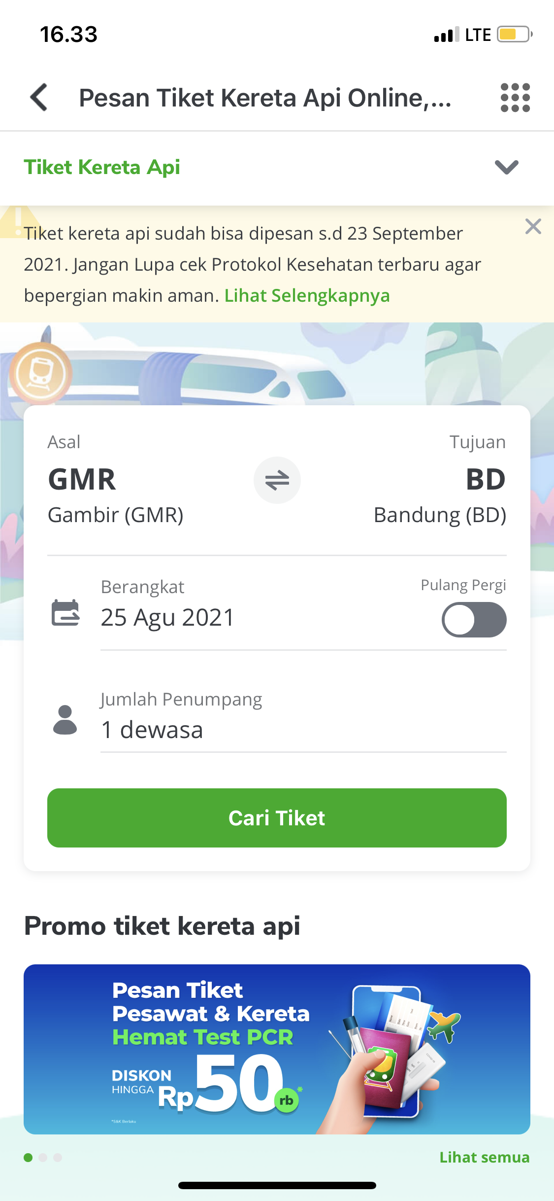 Review booking page